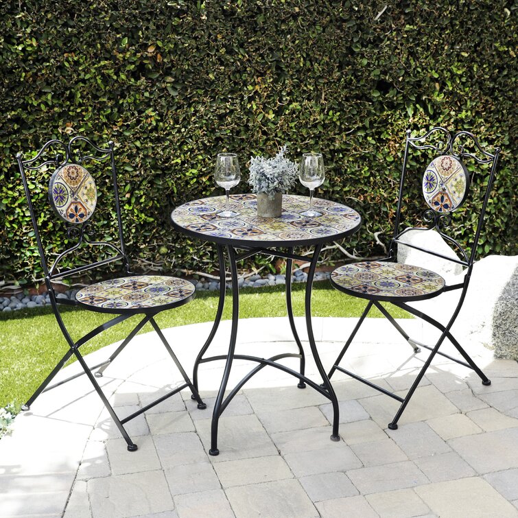 Mosaic tile bistro table best sale and chairs